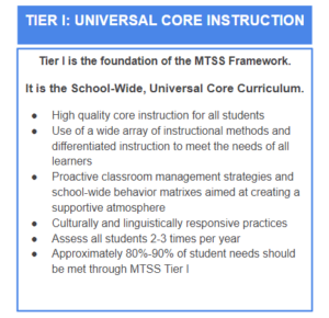 MTSS. Tier 1