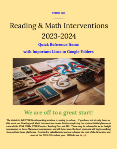 MTSS. Reading & Math Interventions Quick Reference. 2023.2024