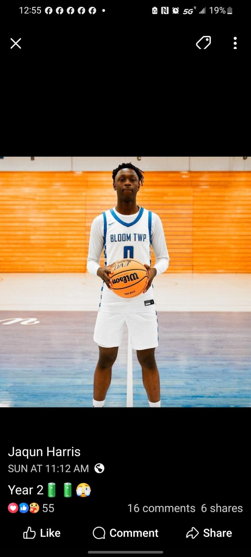 Image for the Tweet beginning: Bloom Township sophomore guard Jaquan