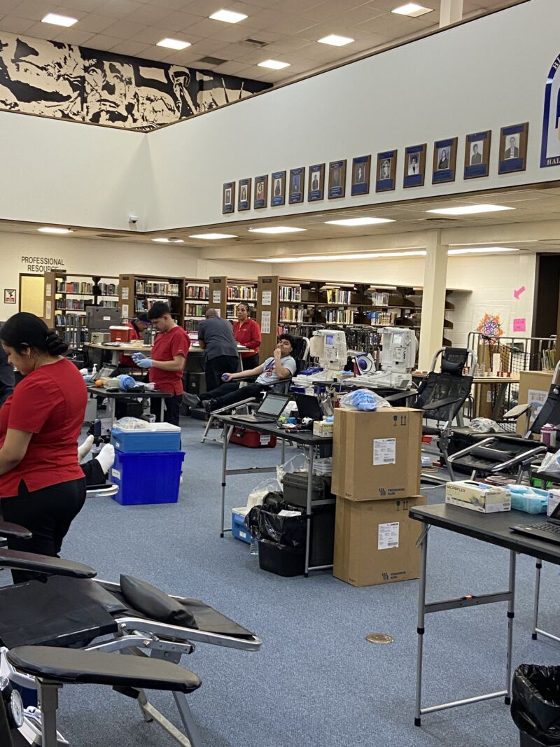 Image for the Tweet beginning: NHS blood drive- BT students